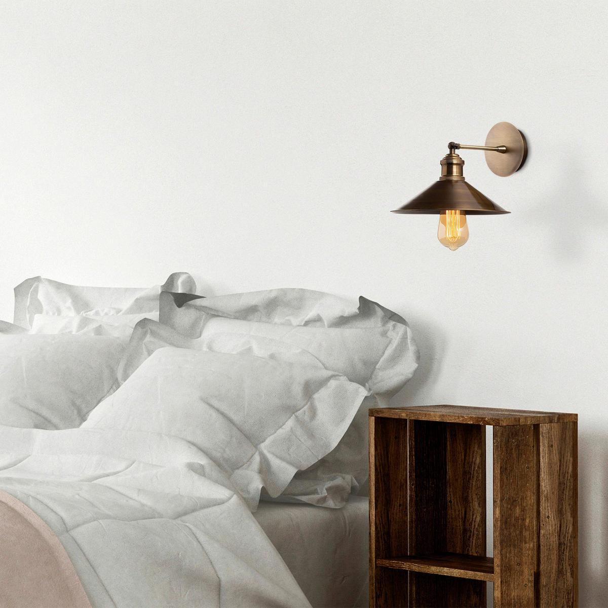 Opviq Wandleuchte Metall B/H/L: ca. 36x25x24 cm E27 1 Brennstellen Sivani - (24,00/36,00/25,00cm) - Opviq