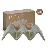 CreaTable Servierset Streat Taco Stand 2 grün Steinzeug Streat Taco Stand 2 - grün - CreaTable