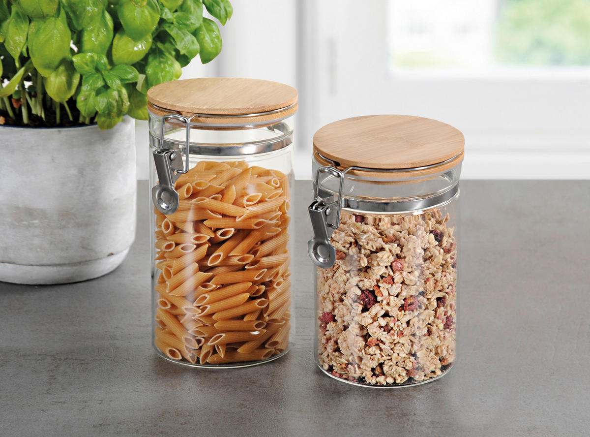 Kesper Aufbewahrungsglas Set transparent Aufbewahrungsglas_2tlg. - natur/transparent - Kesper