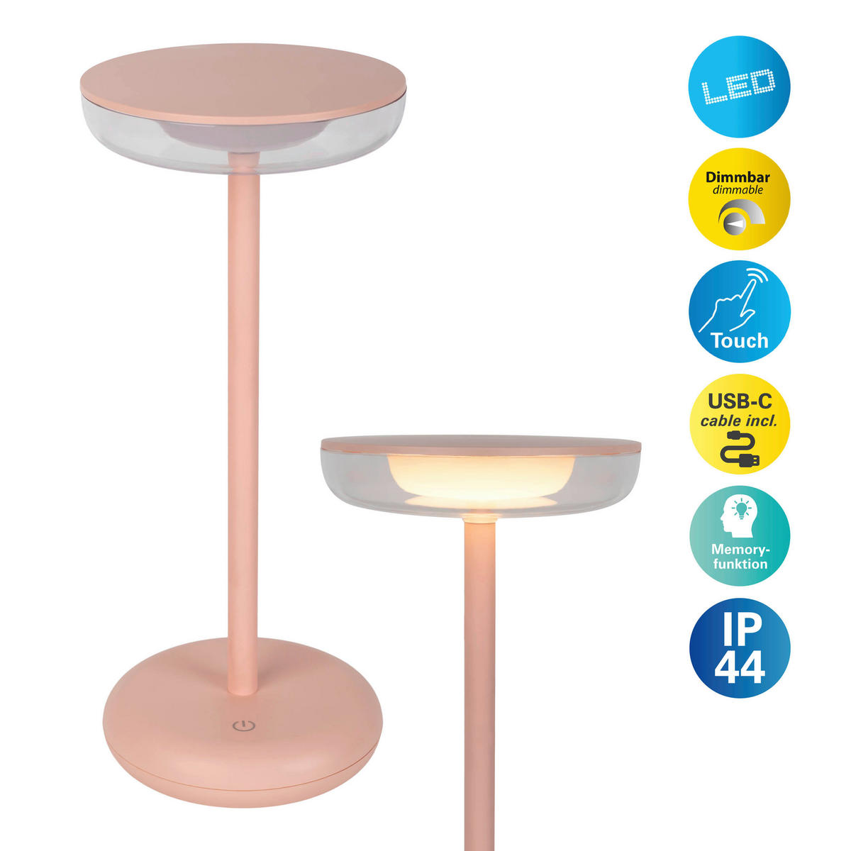 LED-Außentischleuchte pink B/H/T/D: ca. 11x26,4x11x11 cm PASI - pink (11,00/26,40/11,00cm) - Näve Leuchten