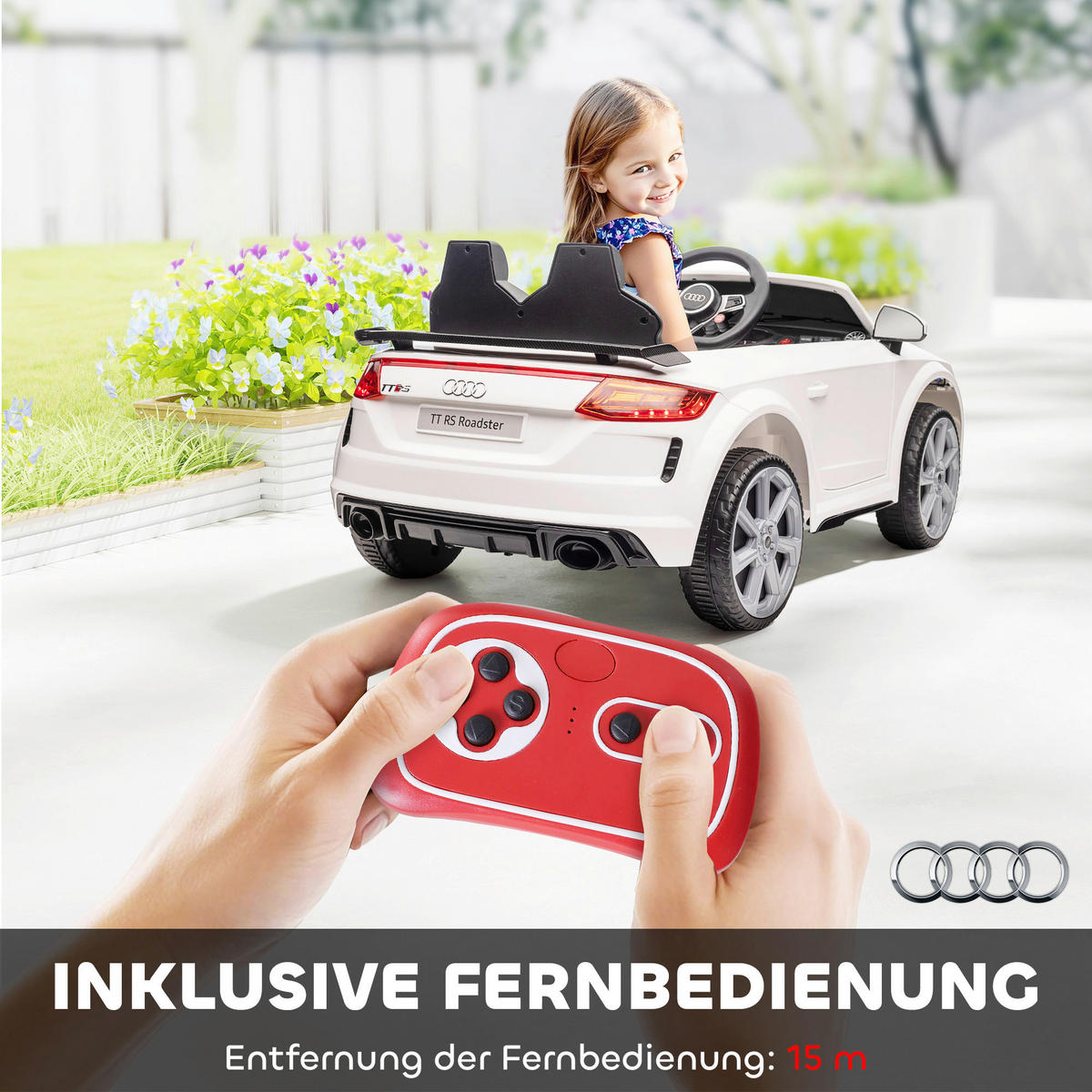 HOMCOM Kinder-Elektroauto weiß B/H/L: ca. 60x44x102 cm Kinder-Elektroauto - weiß (102,00/60,00/44,00cm) - HOMCOM