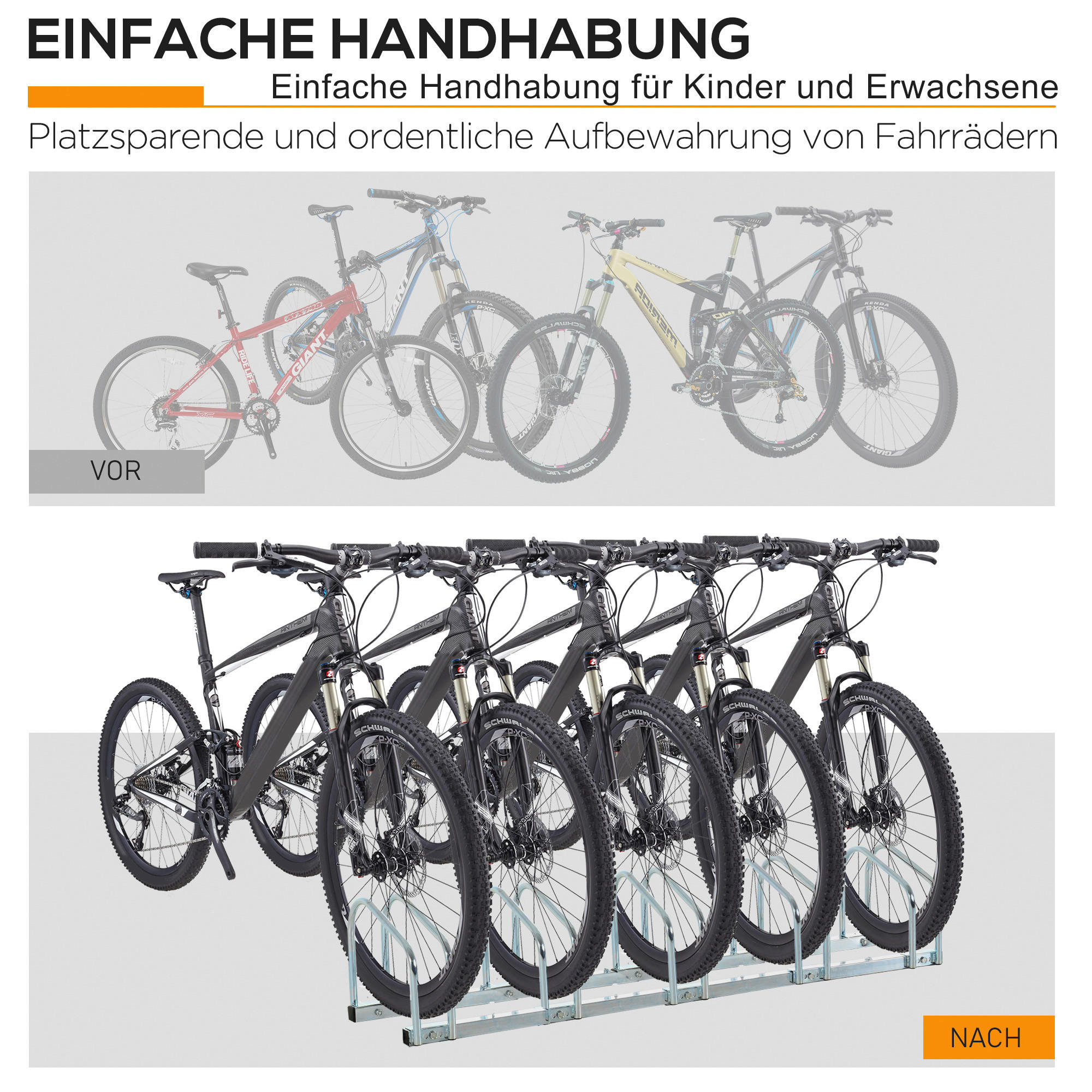 HOMCOM Fahrradhalter silber silber B/H/L: ca. 33x27x145 cm Fahrradhalter - silber (145,00/33,00/27,00cm) - HOMCOM