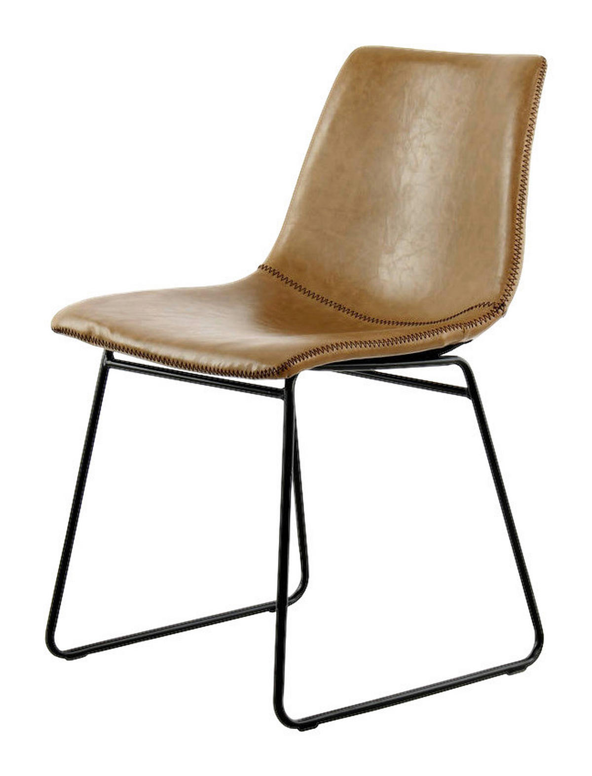 Stuhl Caila 100 2er hellbraun Kunstleder B/H/T: ca. 47,5x82x56 cm Caila 100 2er - schwarz/hellbraun (47,50/82,00/56,00cm) - 360 Living