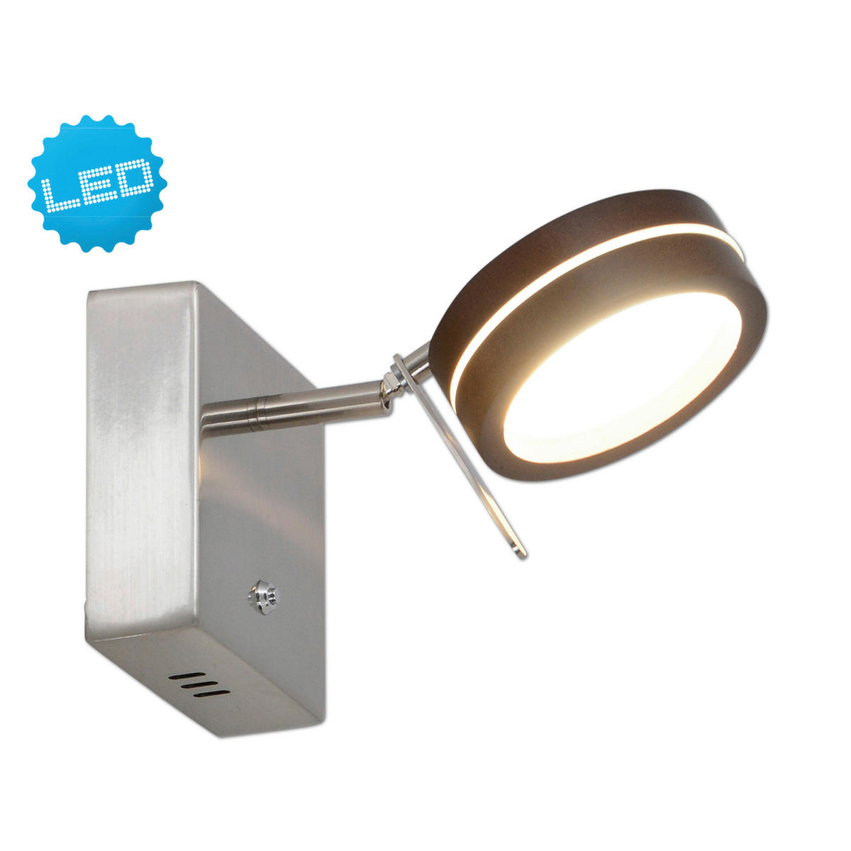 Näve Leuchten LED-Wandleuchte braun Metall Holz B/H/T: ca. 11x11x19 cm TRIBERG - braun (11,00/11,00/19,00cm) - Näve Leuchten