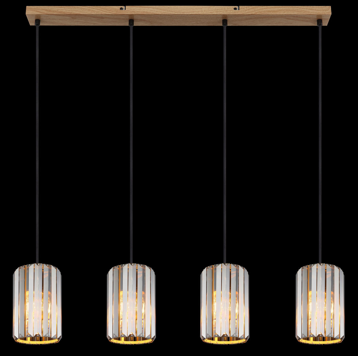 GLOBO Pendelleuchte RUN 30220446 schwarz braun Rauch Glas Metall B/H/L: ca. 88x120x13,5 cm E27 4 Brennstellen RUN - braun/schwarz (13,50/88,00/120,00cm) - GLOBO