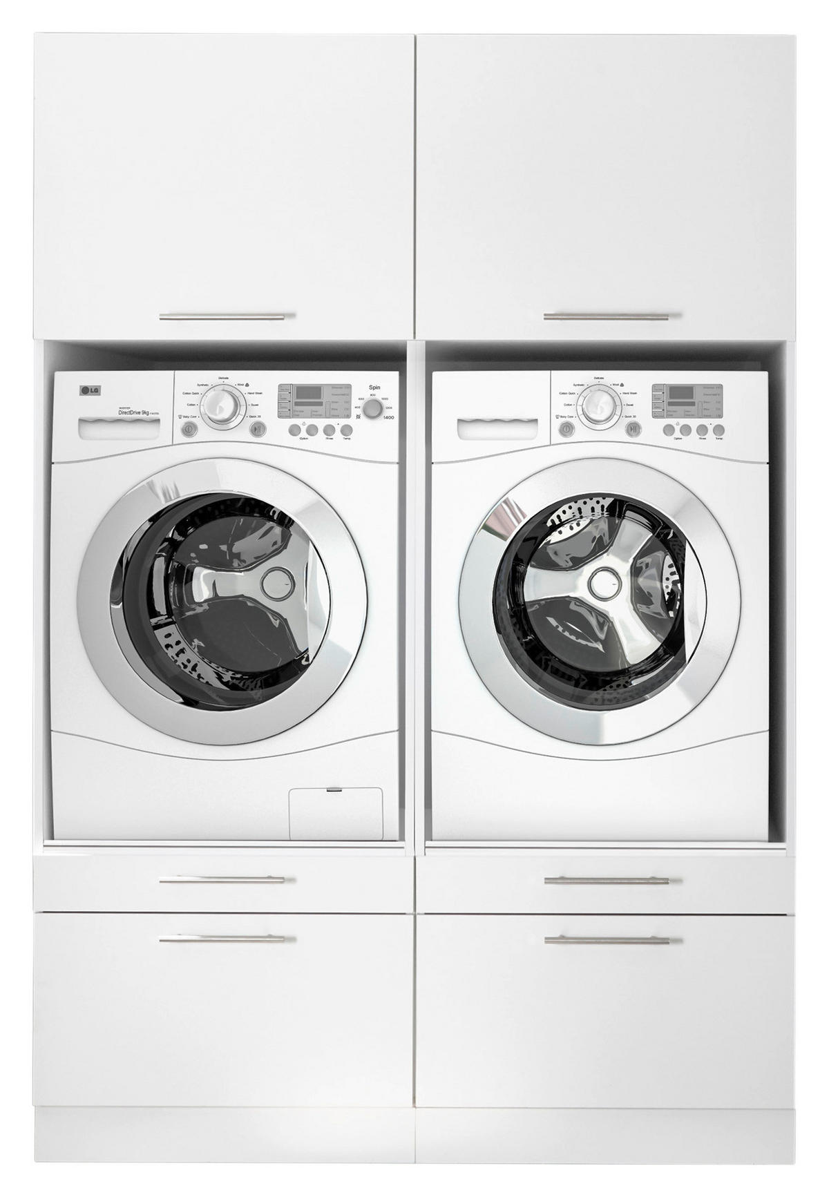 Respekta Hauswirtschaftsraum-Set Clara weiß matt B/H/T: ca. 134,8x200x67,6 cm Clara - weiß (134,80/200,00/67,60cm) - Respekta