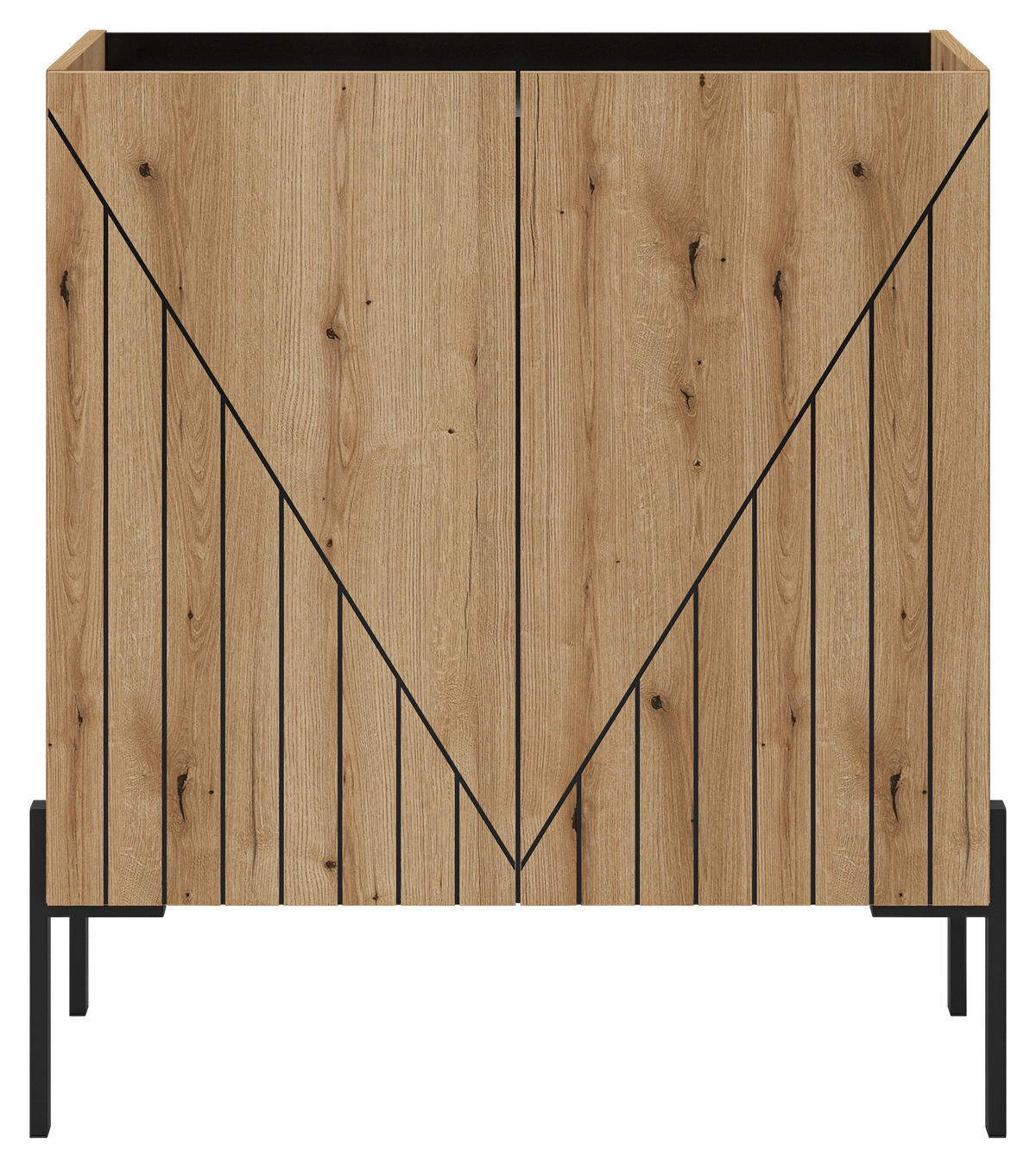 Kommode Neo Evoke Oak Nachbildung schwarz B/H/T: ca. 80x91x40 cm Neo - schwarz (80,00/91,00/40,00cm) - xonox.home