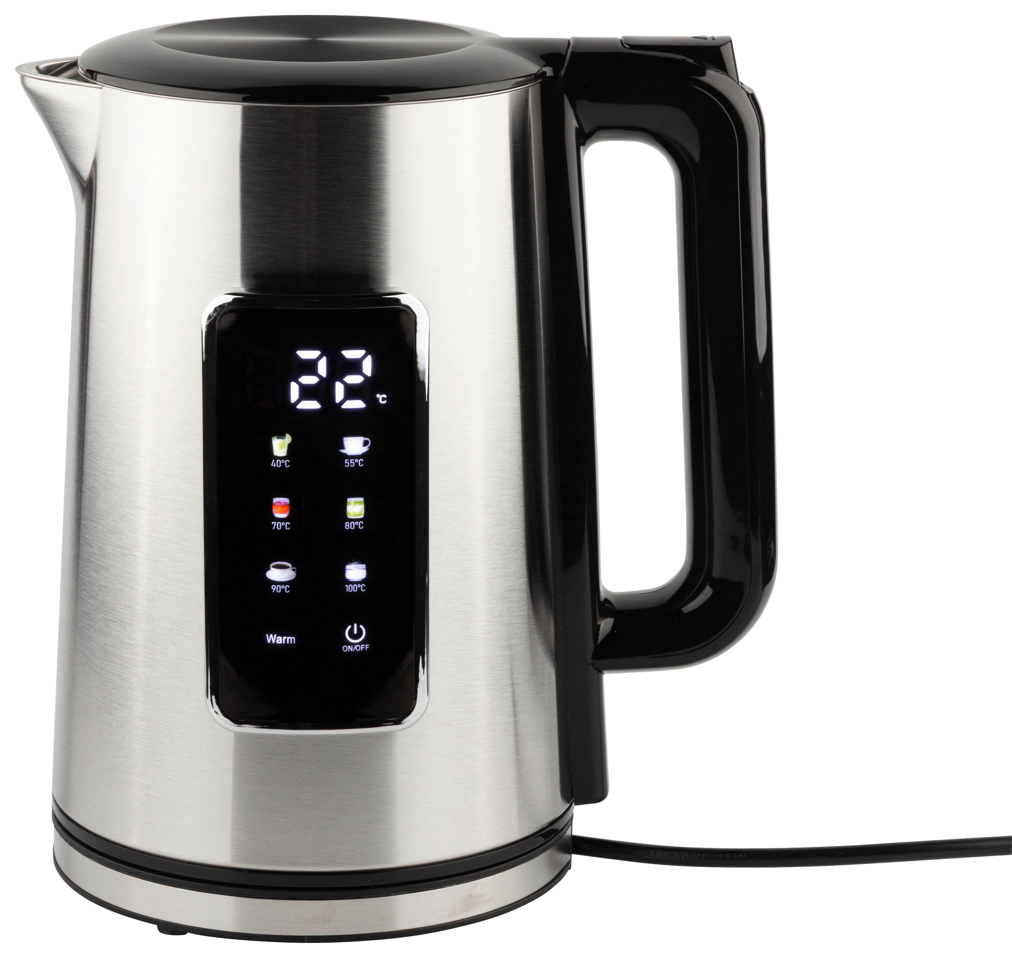 POCOline Wasserkocher schwarz silber Edelstahl Kunststoff B/H/L: ca. 16,3x23,5x22,4 cm ca. 1,7 l Wasserkocher_HeatX - schwarz/silber (22,40/16,30/23,50cm) - POCOline