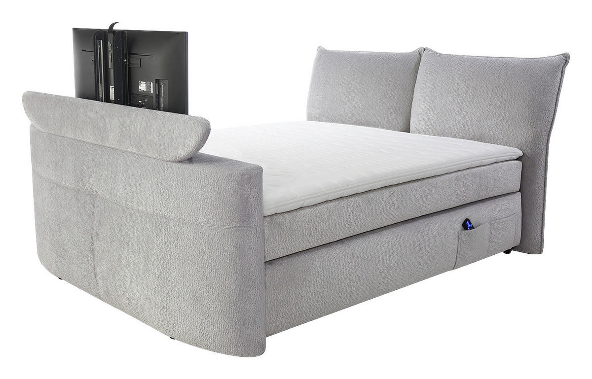 Boxspringbett  hellgrau Liegefläche B/L: ca. 180x200 cm Trailer_Mix_Boxspringbett - hellgrau (207,00/114,00/254,00cm)