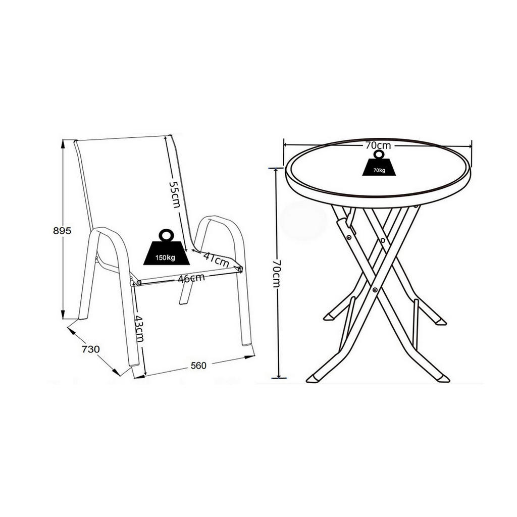 Thumbnail - VCM Gartensitzgruppe Sonlas anthrazit Glas B/H/L: ca. 70x89x70 cm