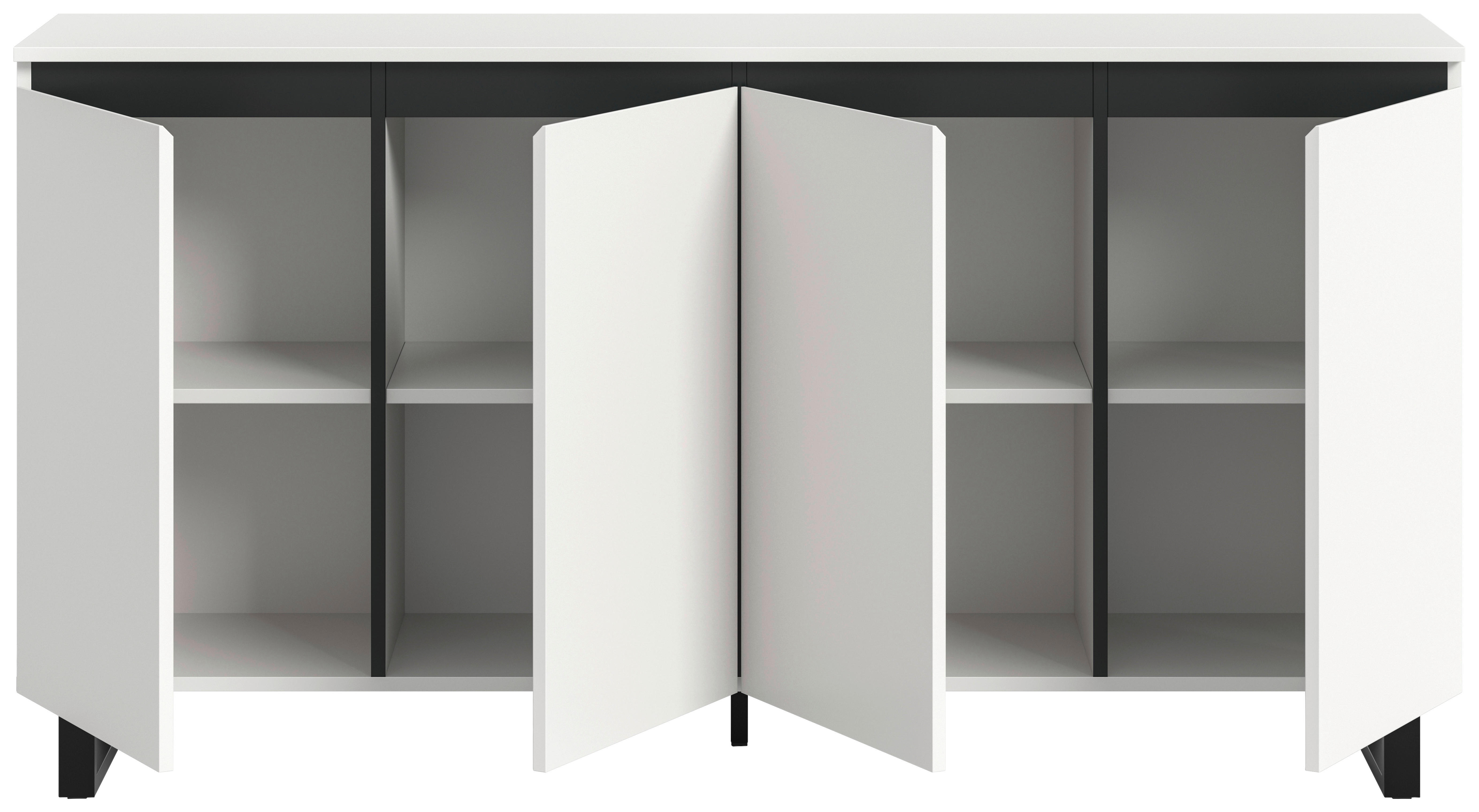 Sideboard Tomasa weiß schwarz B/H/T: ca. 160x84x36 cm Tomasa - weiß/schwarz (160,00/84,00/36,00cm) - xonox.home