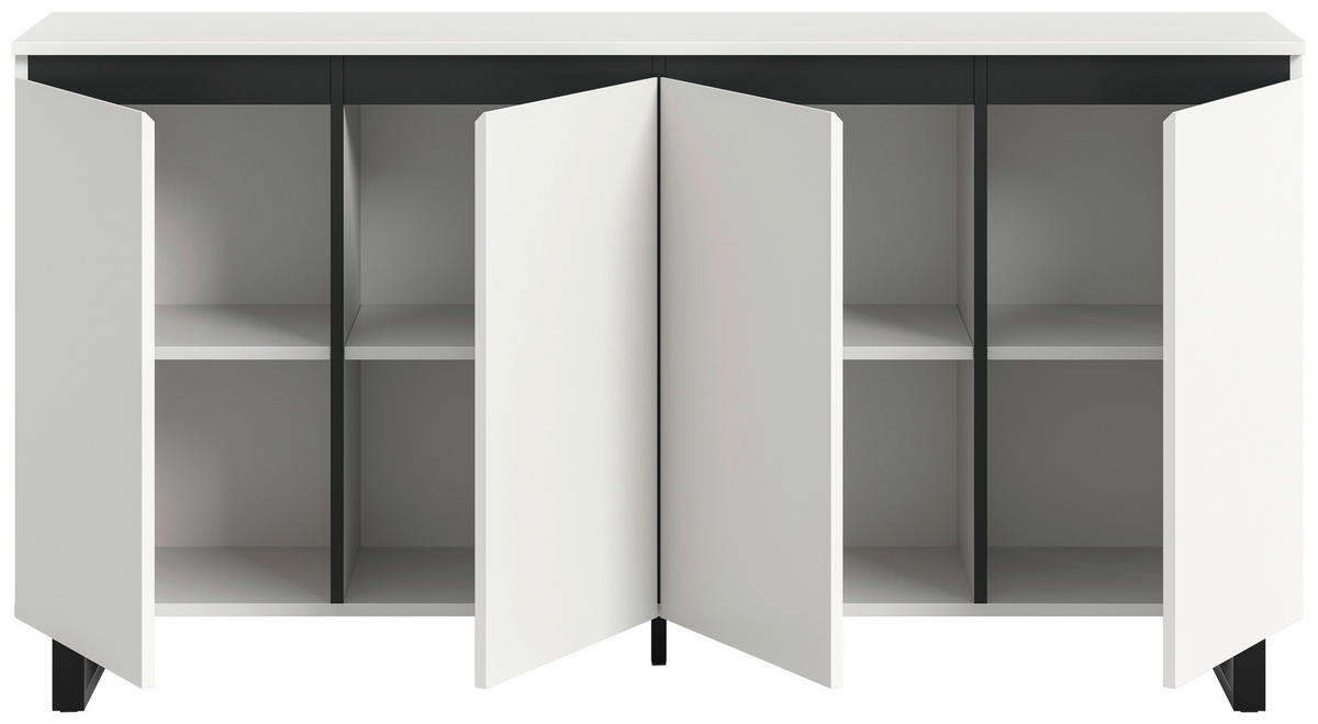 Sideboard Tomasa weiß schwarz B/H/T: ca. 160x84x36 cm Tomasa - weiß/schwarz (160,00/84,00/36,00cm) - xonox.home