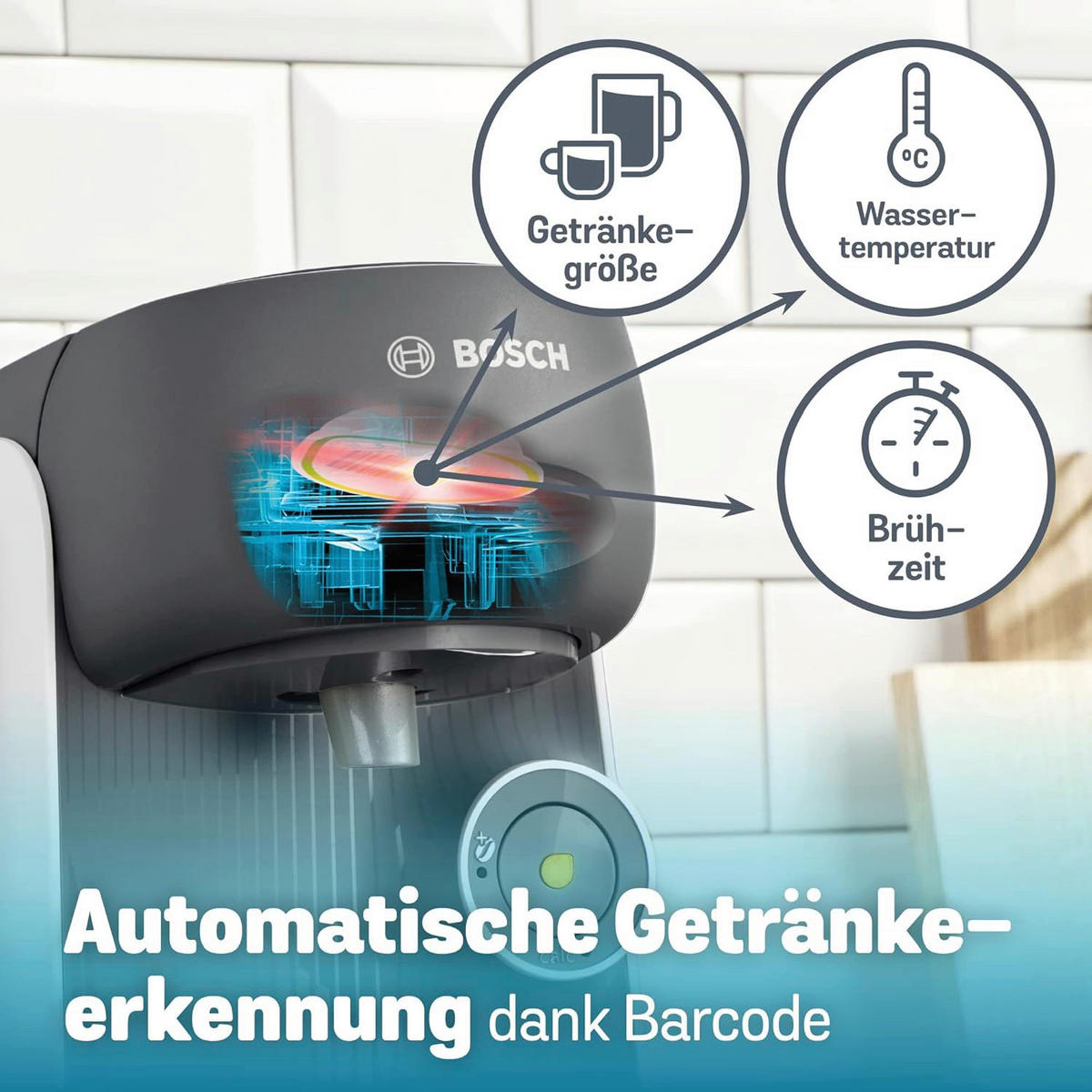 Bosch Kapselmaschine Tassimo Finesse TAS16B4 weiß Kunststoff B/H/T: ca. 15,7x26,5x36,6 cm Tassimo Finesse - weiß/grau (15,70/26,50/36,60cm) - Bosch