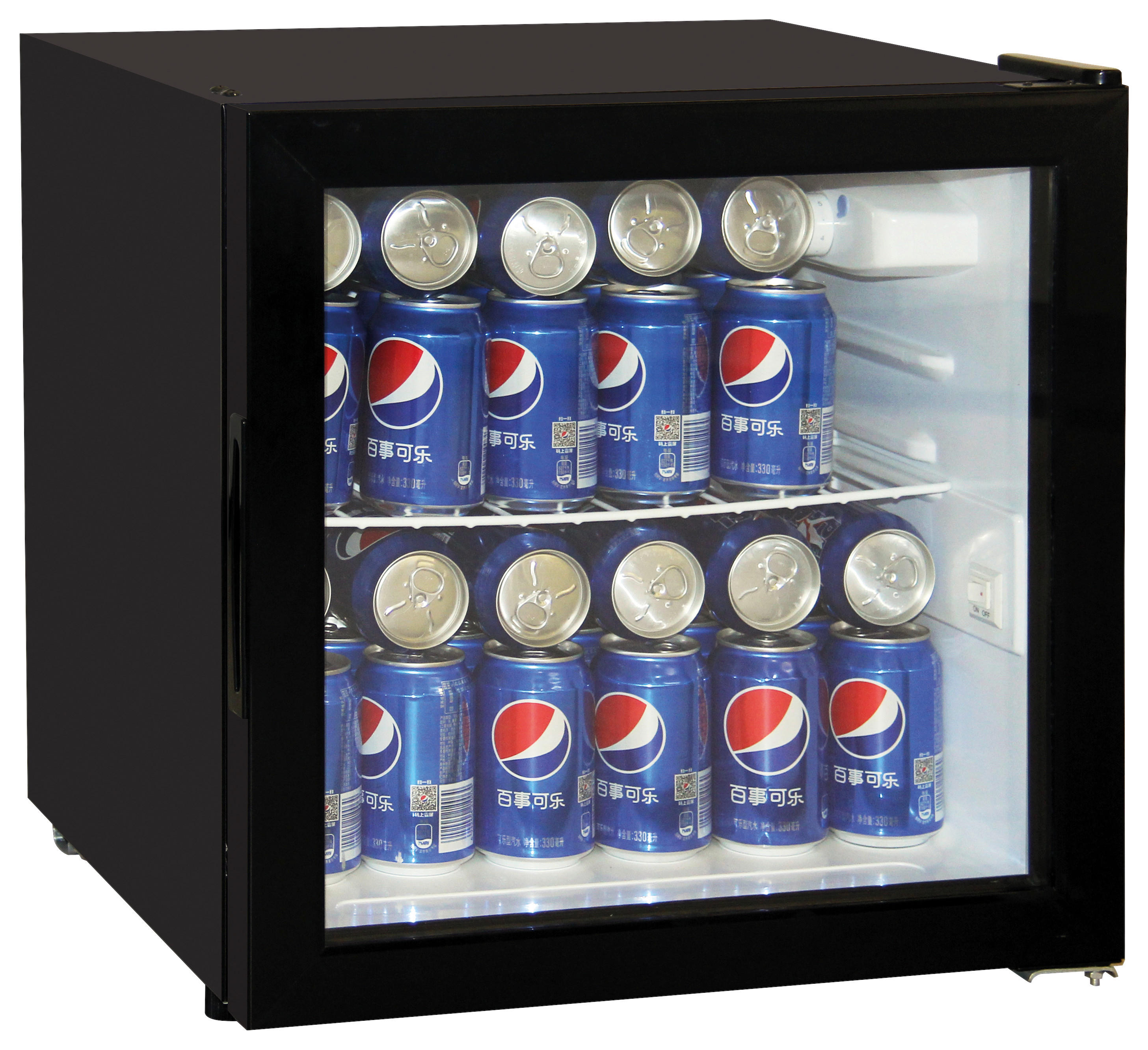 Mini Glastür Kühlschrank schwarz 46 Liter