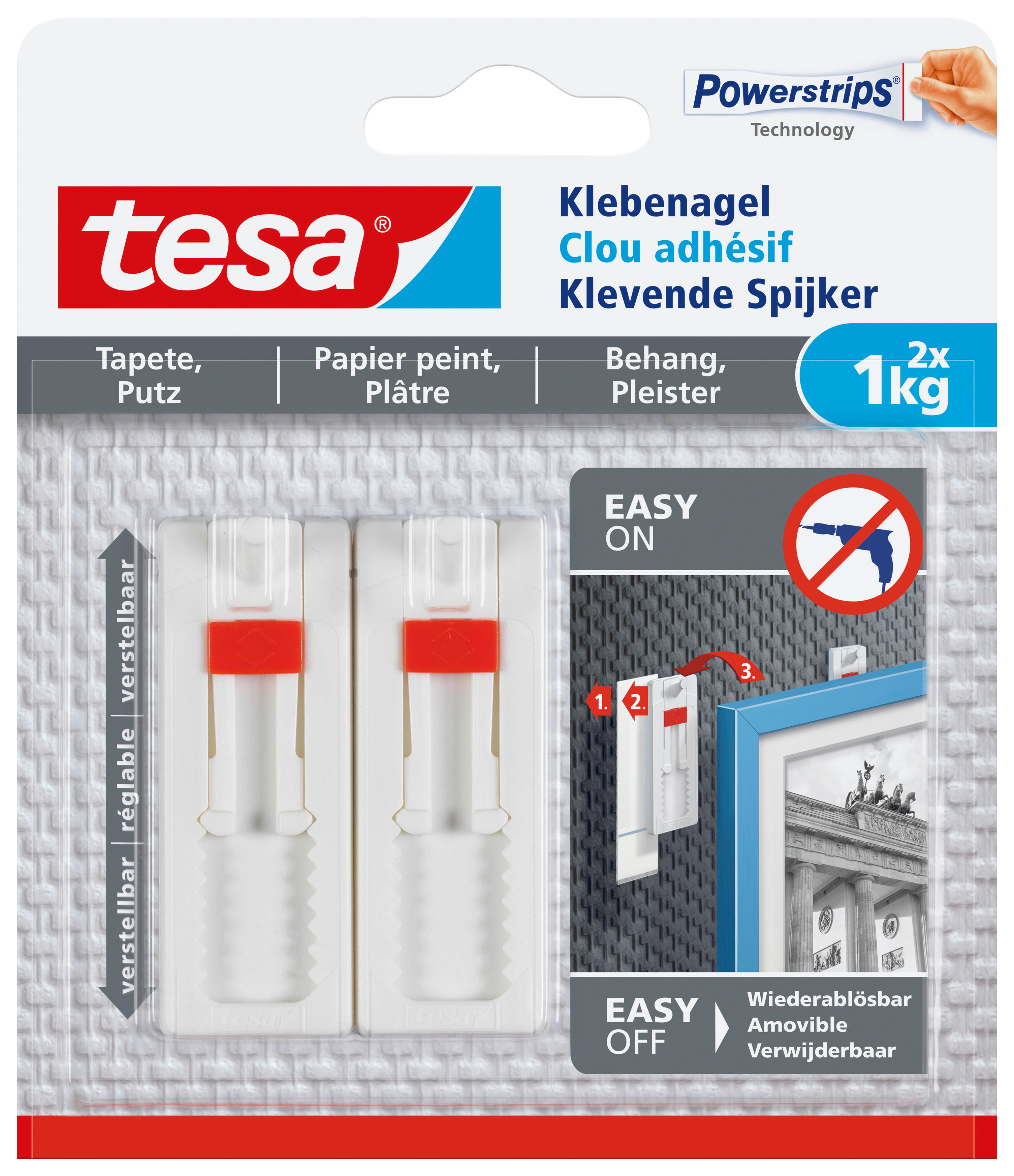 tesa Klebenagel Klebenagel_verstellbar 2x1kg - tesa