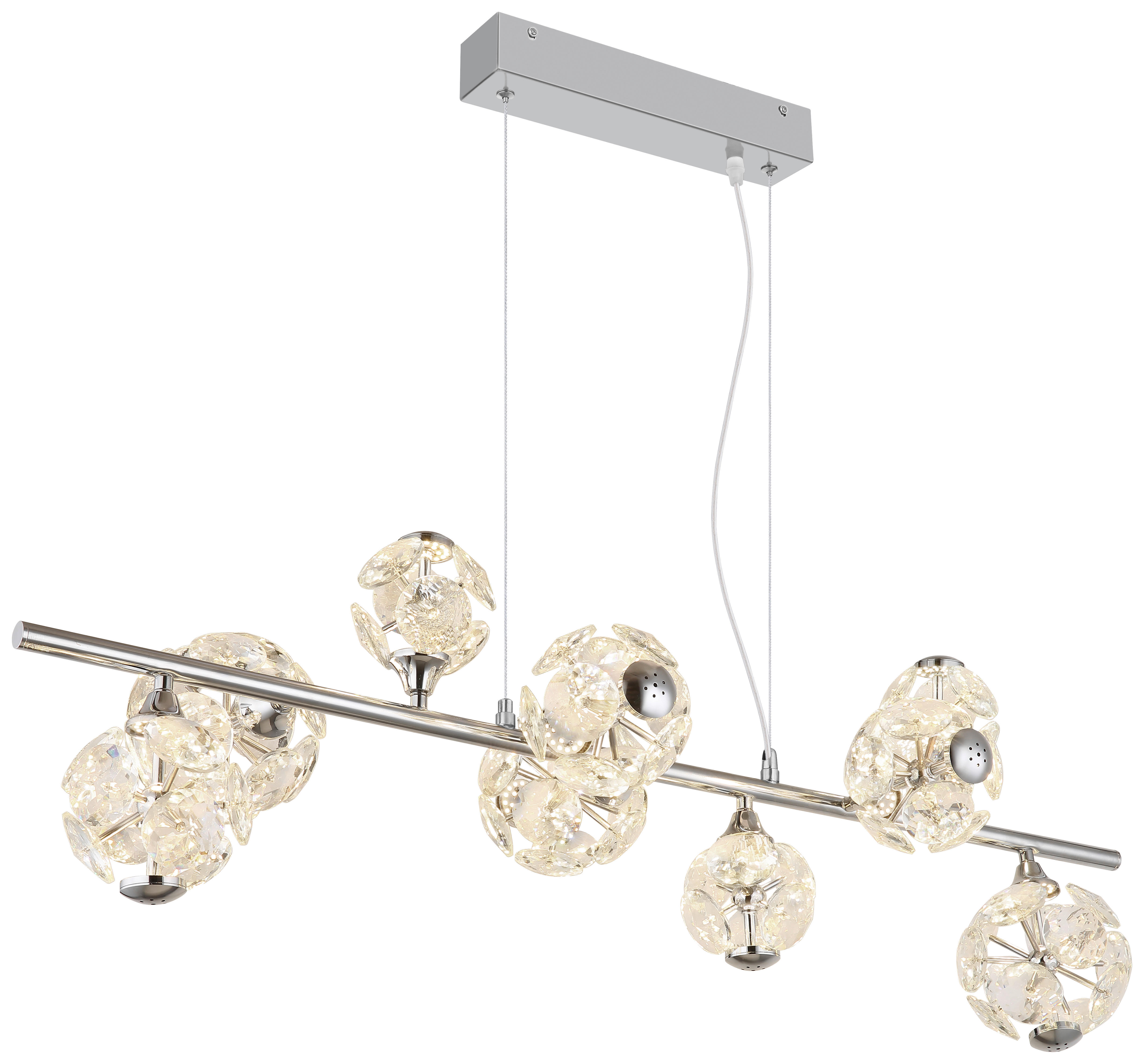 GLOBO Pendelleuchte VIRINA - klar/Chrom (86,60/36,00/120,00cm) - GLOBO