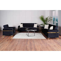 Sofa 3-2-1 Rhosus anthrazit Microfaser Rhosus - gold/anthrazit
