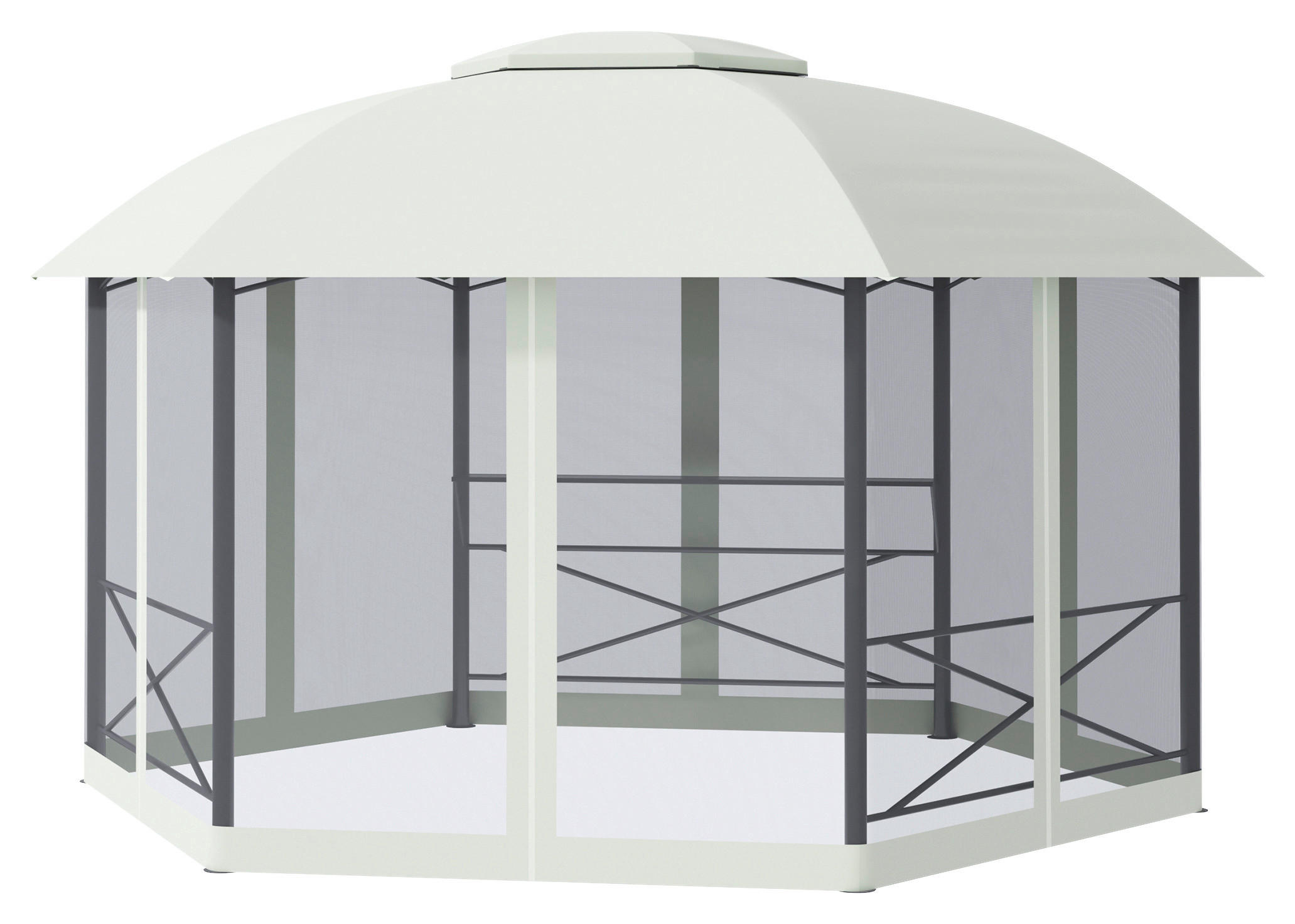 Outsunny Pavillon grau Stahl B/H/L: ca. 470x280x400 cm