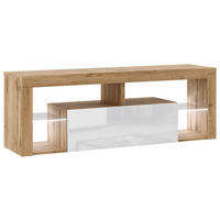 TV-Lowboard TV LOWBOARD Everest 140 LED Eiche Wotan Nachbildung weiß glänzend B/H/T: ca. 140x50x35 cm TV LOWBOARD Everest 140 LED - Eiche/weiß (140,00/50,00/35,00cm) - WIPMEB