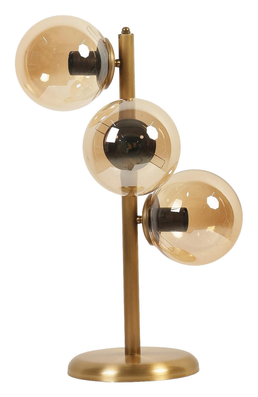 Opviq Tischleuchte gold Glas Metall B/H/L: ca. 20x55x20 cm E27 3 Brennstellen Tischleuchte_8728-3 - gold (20,00/20,00/55,00cm) - Opviq