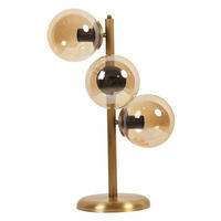 Opviq Tischleuchte gold Glas Metall B/H/L: ca. 20x55x20 cm E27 3 Brennstellen Tischleuchte_8728-3 - gold (20,00/20,00/55,00cm) - Opviq