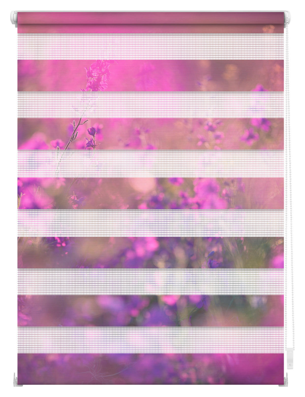 Doppelrollo Duo Blumenwiese violett B/L: ca. 45x150 cm Duo Blumenwiese - violett (45,00/150,00cm) - LICHTBLICK