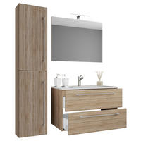 Waschplatz 4tlg-Badinos Eiche Sonoma Nachbildung B/H/T: ca. 81x52x46 cm 4tlg-Badinos - Eiche (81,00/52,00/46,00cm) - VCM Möbel