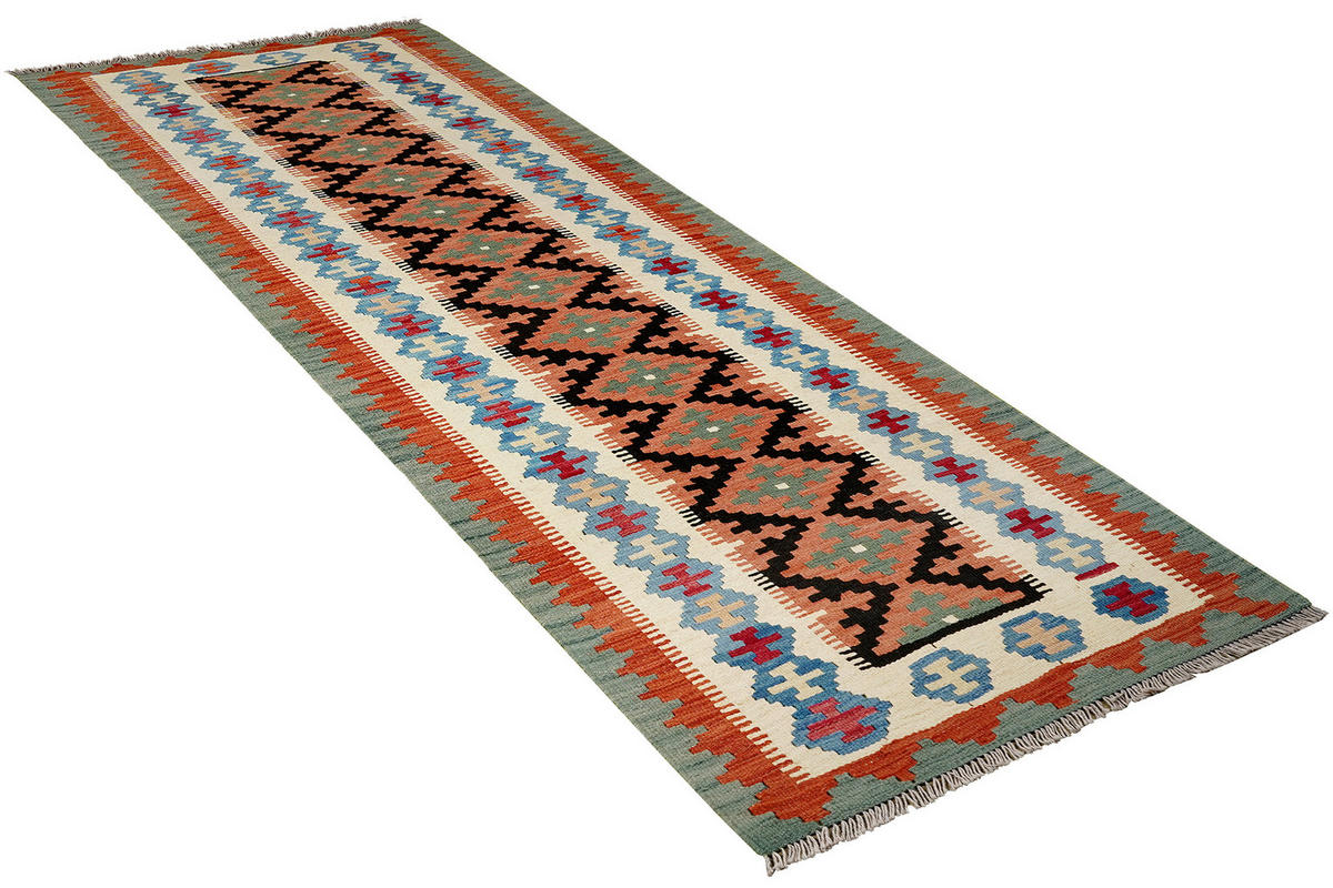 PersaTepp Teppich Kelim Gashgai schwarz B/H/L: ca. 79x1x284 cm Kelim Gashgai - beige/schwarz (284,00/79,00/1,00cm) - PersaTepp