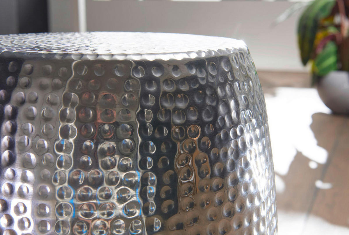 Beistelltisch silber Aluminium B/H/T: ca. 30x49,5x30 cm Beistelltisch - silber (30,00/49,50/30,00cm) - Wohnling