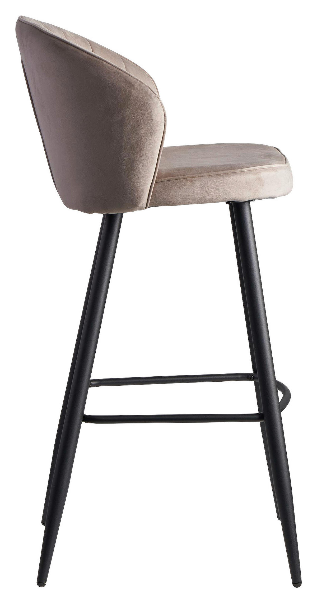 Barhocker beige schwarz Stoff Eisen B/H/T: ca. 56x102,5x52,5 cm Barhocker - beige/schwarz (56,00/102,50/52,50cm) - Wohnling