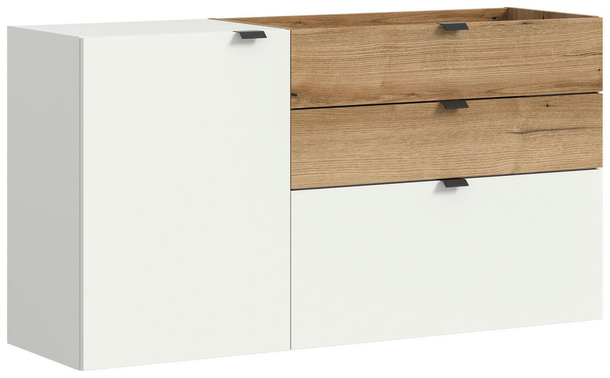 Hängeschuhschrank Naro weiß Evoke Oak Nachbildung B/H/T: ca. 120x64x37 cm Naro - weiß (120,00/64,00/37,00cm) - xonox.home