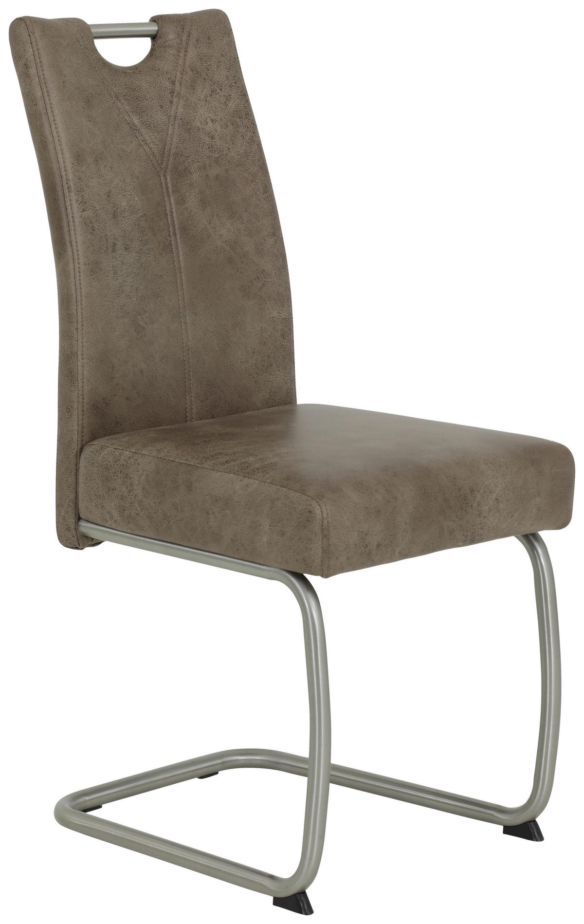 Schwingstuhl Sophia 4er Set schlamm Vintage Microfaser B/H/T: ca. 43x99x58 cm Sophia 4er Set - schlamm/Edelstahl (43,00/99,00/58,00cm) - Hela