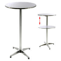 VCM Stehtisch silber Metall H/D: ca. 110x60 cm Stehtisch - silber (60,00/110,00cm) - VCM