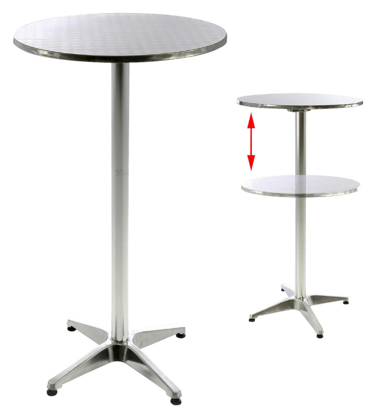 VCM Stehtisch silber Metall H/D: ca. 110x60 cm Stehtisch - silber (60,00/110,00cm) - VCM