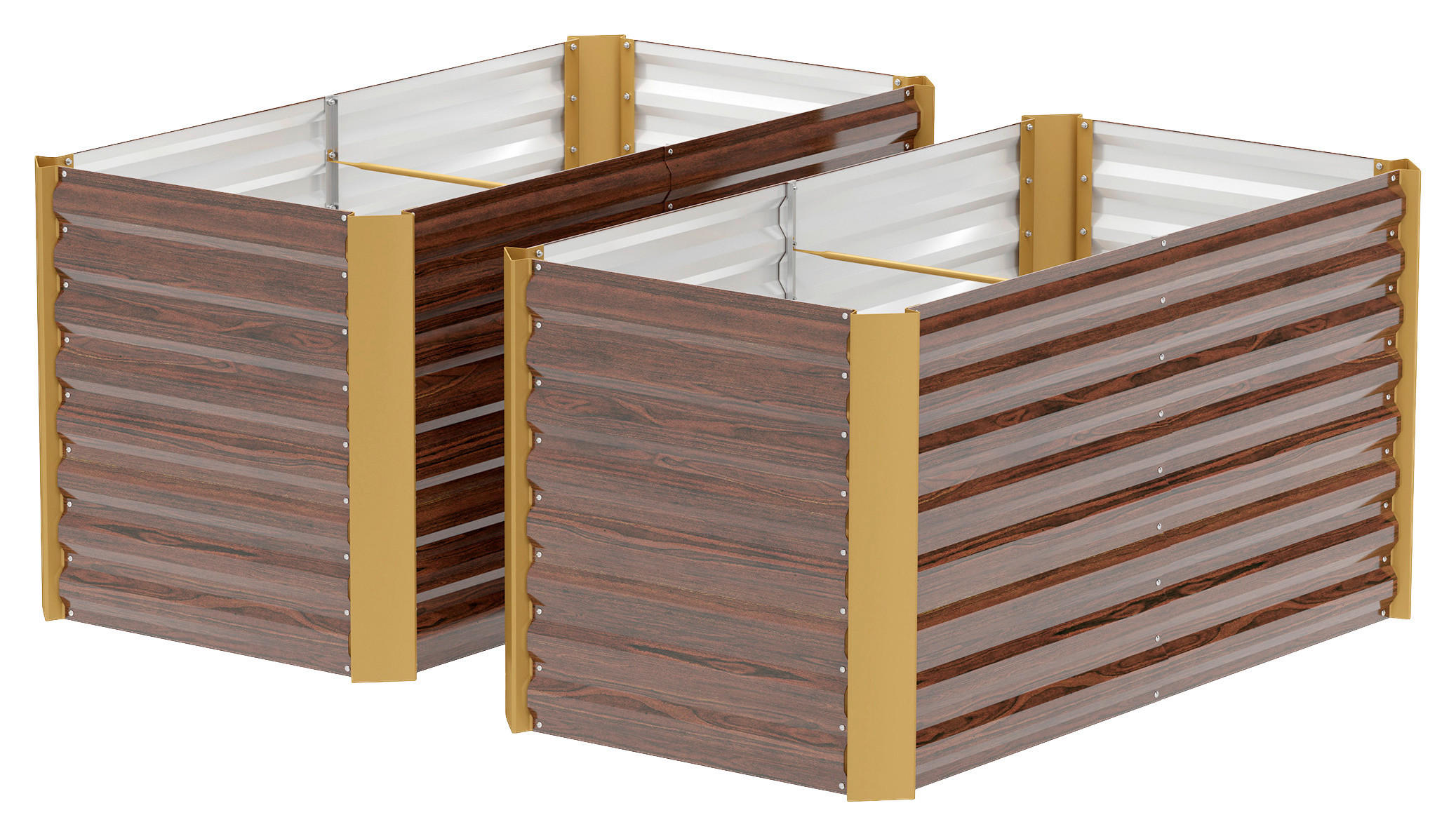 Outsunny Hochbeet 2er Set braun Stahl B/H/L: ca. 60x60x120 cm Hochbeet 2er Set - braun (120,00/60,00/60,00cm) - Outsunny