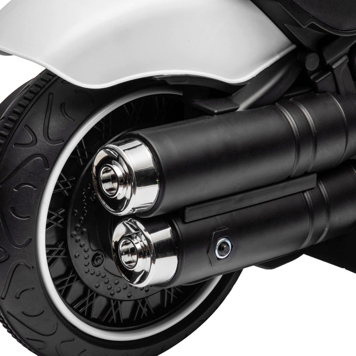 HOMCOM Kinder-Elektromotorrad schwarz B/H/L: ca. 42x57x76 cm Kinder-Elektromotorrad - weiß/schwarz (76,00/42,00/57,00cm) - HOMCOM