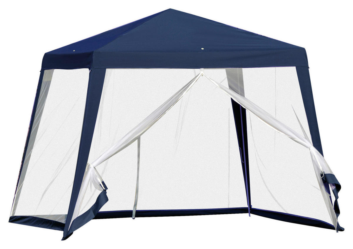 Outsunny Pavillon blau Polyester B/H/L: ca. 300x245x300 cm Pavillon - blau (300,00/300,00/245,00cm) - Outsunny