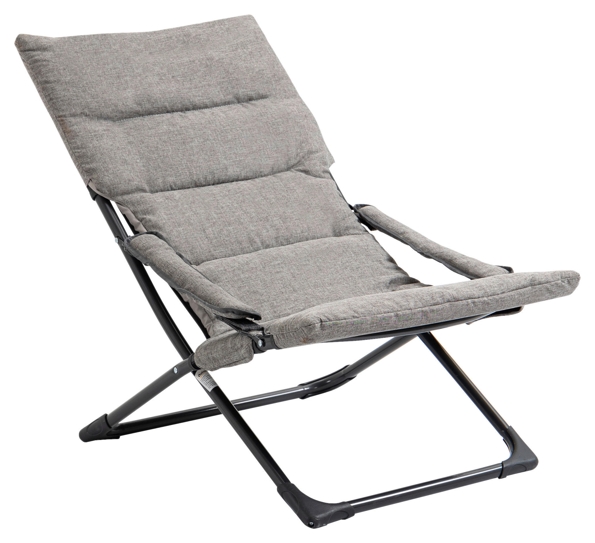 Outsunny Klappstuhl mit Auflage grau Stahl B/H/L: ca. 94x79x66 cm Klappstuhl_mit_Auflage - grau (66,00/94,00/79,00cm) - Outsunny