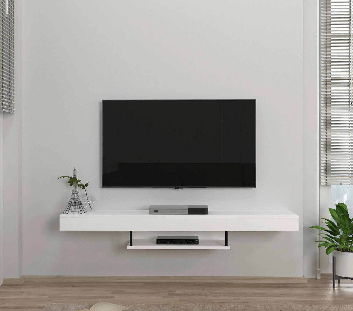 TV-Lowboard Alberes weiß B/H/T: ca. 150x22x29,6 cm Alberes - weiß (150,00/22,00/29,60cm) - moebel17
