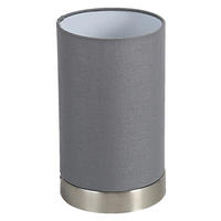 POCOline Tischleuchte Robin grau nickel matt Stoff Metall H/D: ca. 20x12 cm E14 1 Brennstellen Robin - nickel matt/grau (12,00/20,00cm) - POCOline