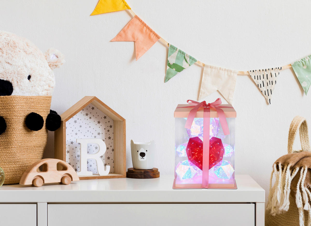 GLOBO LED-Dekoleuchte Brondar 28058 klar rot Kunststoff H: ca. 30 cm Brondar - klar/rot (30,00cm) - GLOBO