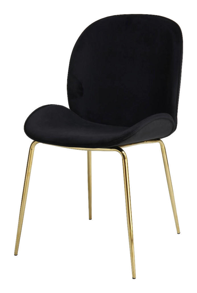 Stuhl Charlize 100 2er schwarz Microfaser B/H/T: ca. 48x87x59 cm Charlize 100 2er - messing/schwarz (48,00/87,00/59,00cm) - 360 Living