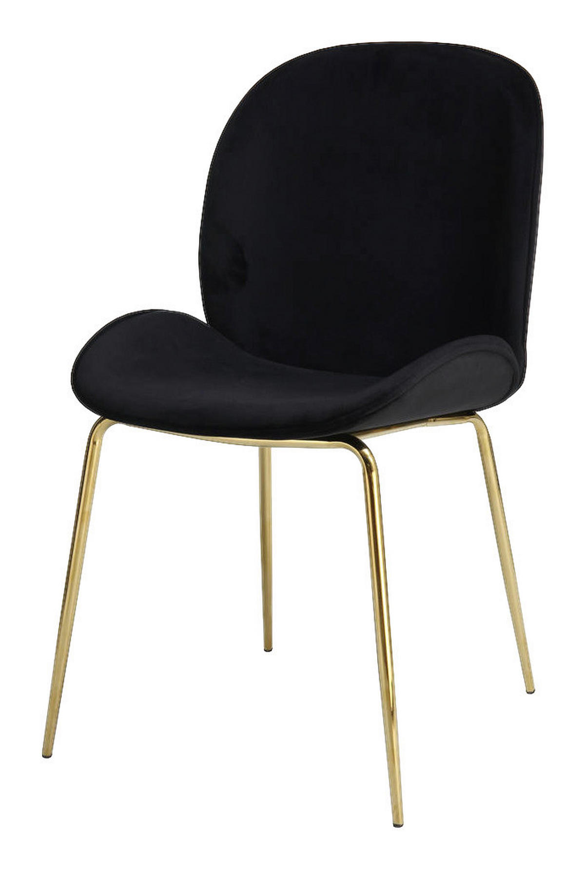 Stuhl Charlize 100 2er schwarz Microfaser B/H/T: ca. 48x87x59 cm Charlize 100 2er - messing/schwarz (48,00/87,00/59,00cm) - 360 Living