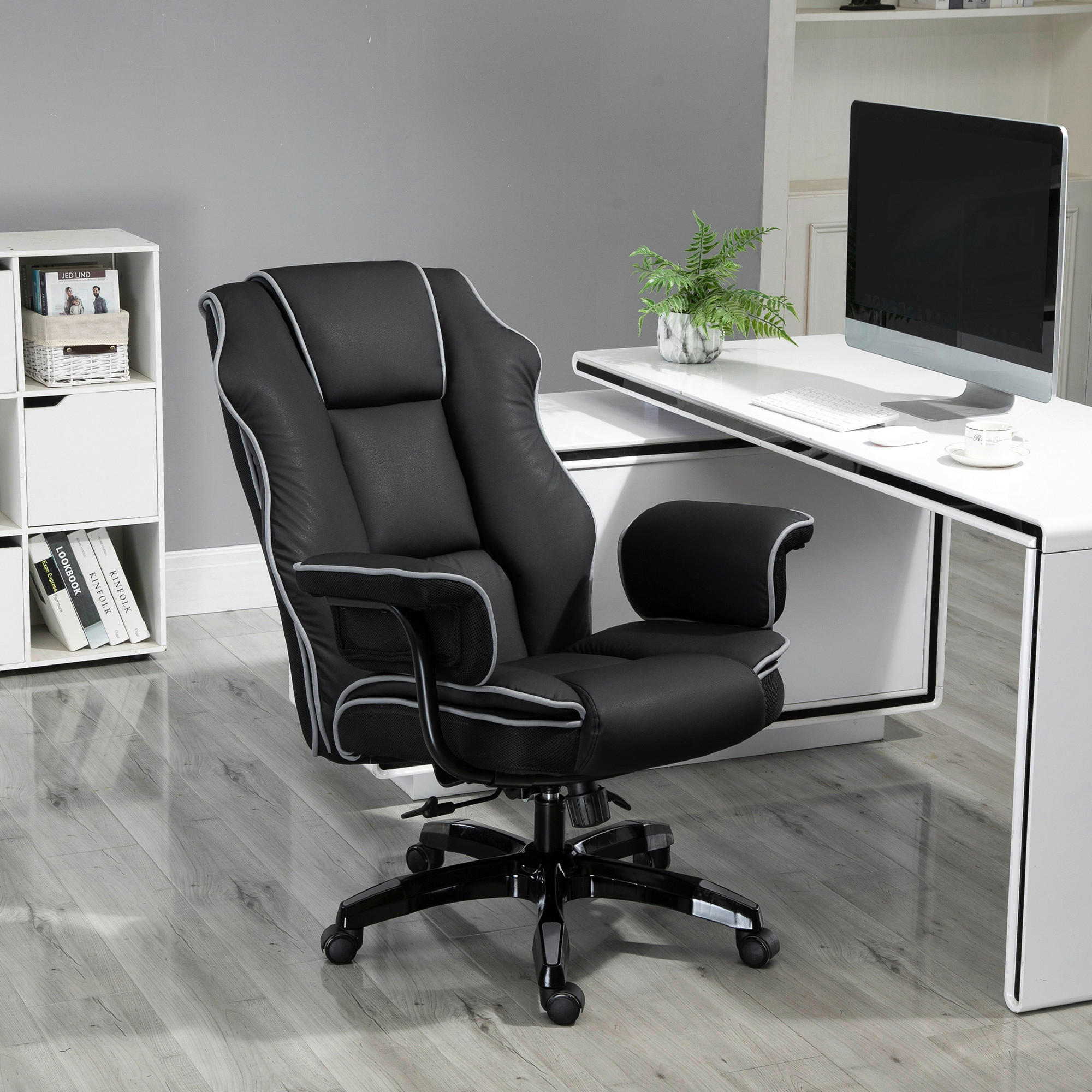 Drehstuhl 921-349 schwarz 921-349 - schwarz (76,00/118,00/80,00cm) - Vinsetto