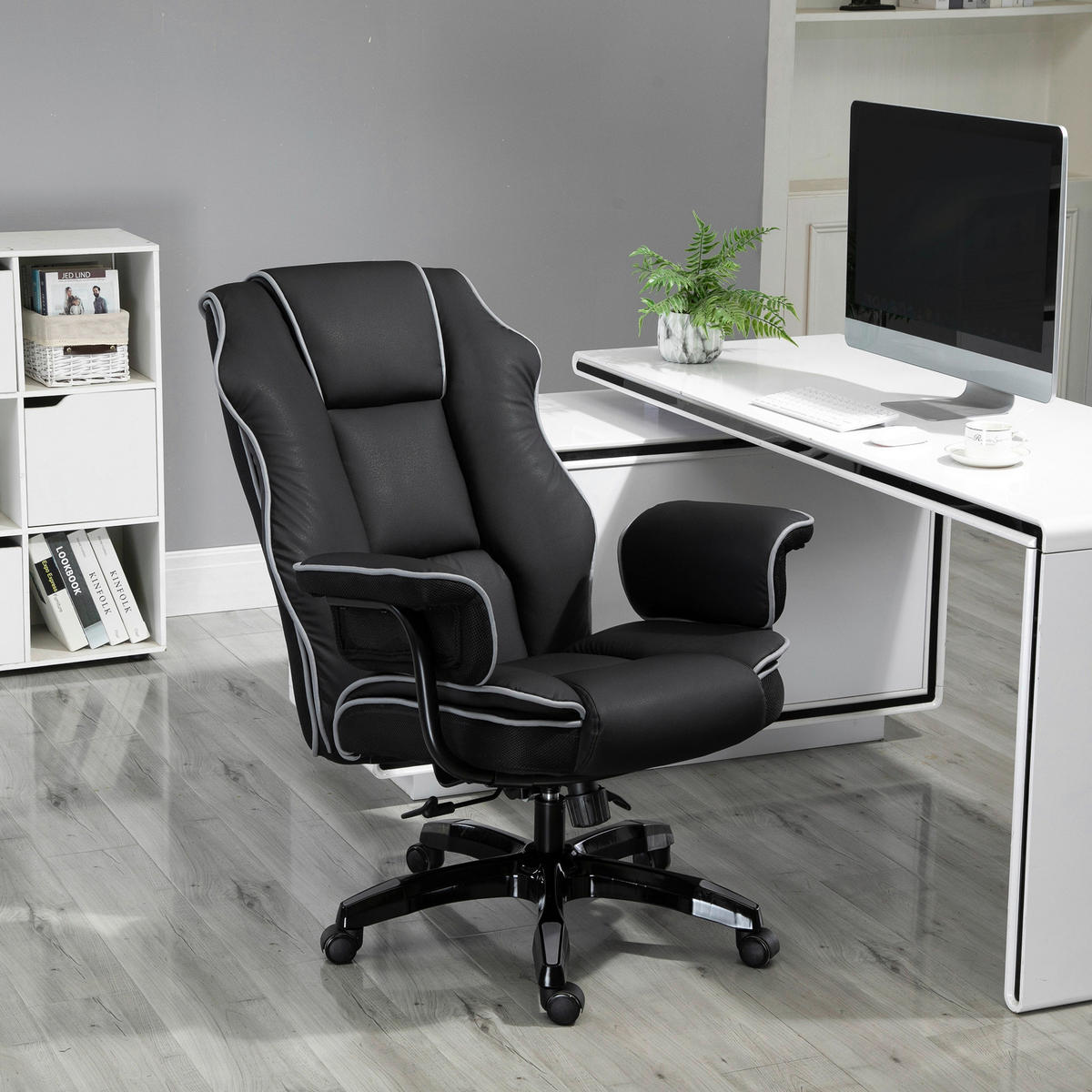 Drehstuhl 921-349 schwarz 921-349 - schwarz (76,00/118,00/80,00cm) - Vinsetto