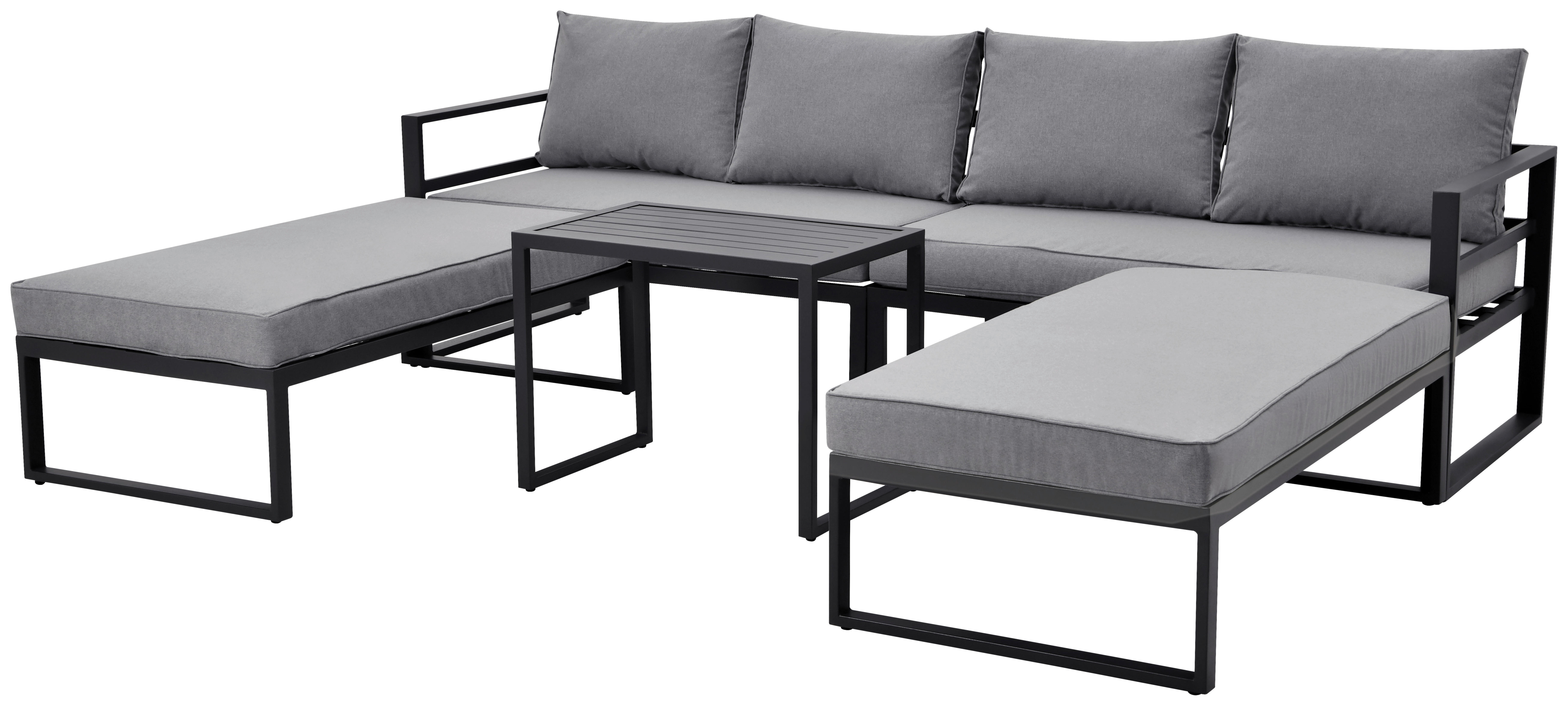 Loungeset Bilbao schwarz Stahl Bilbao - schwarz/grau