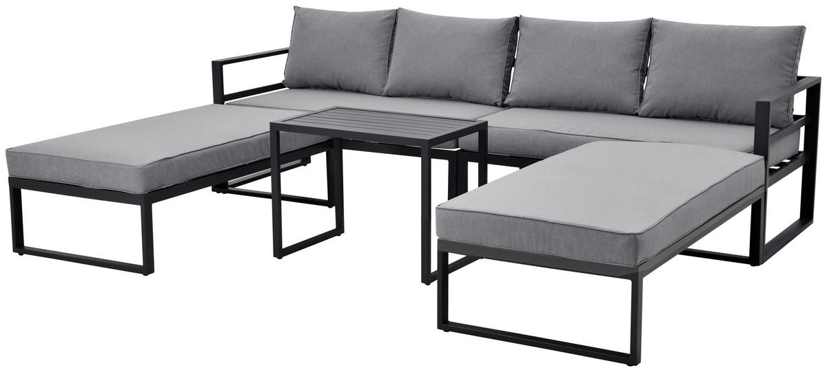 Loungeset Bilbao schwarz Stahl Bilbao - schwarz/grau