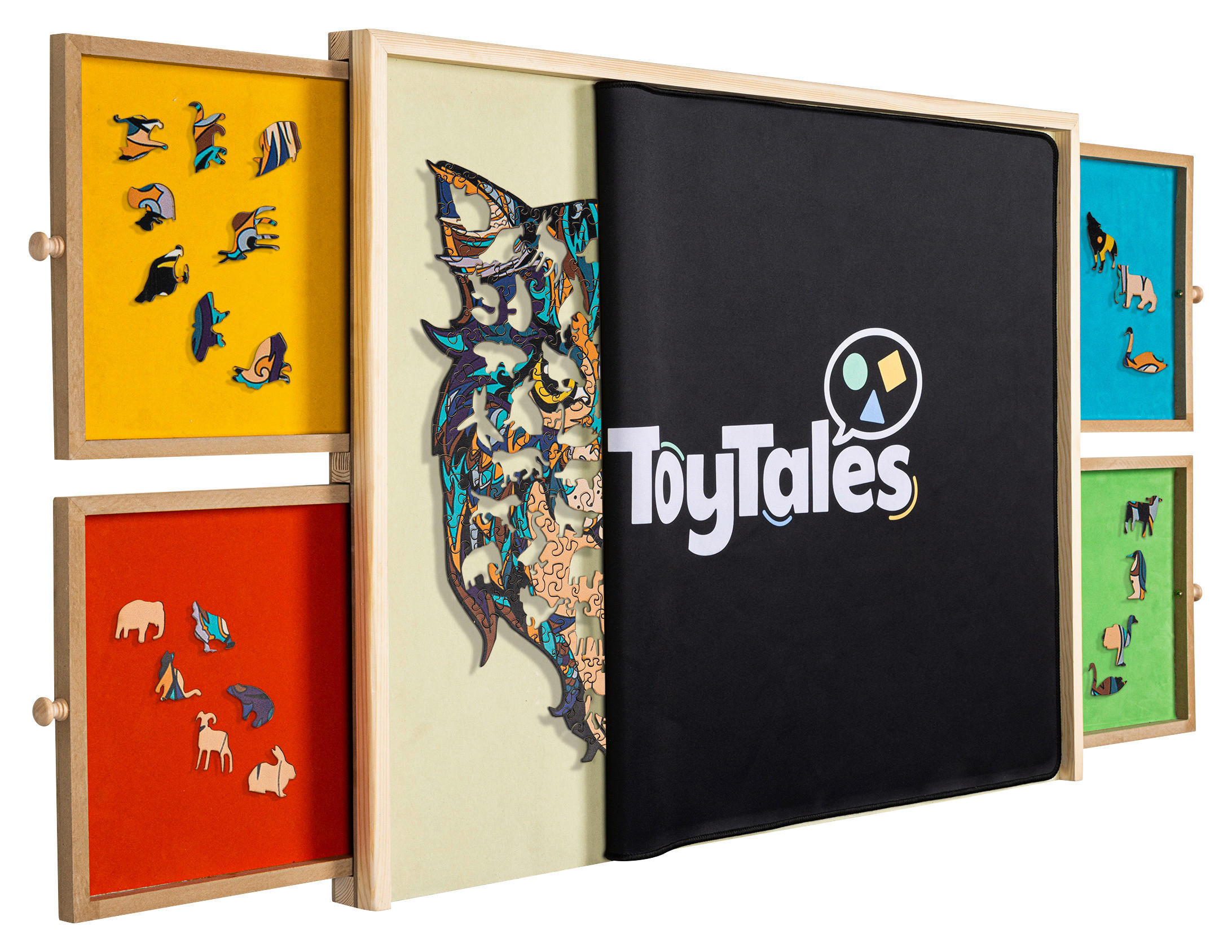 Toytales Puzzlebrett B/H/T: ca. 76x5x57 cm Puzzlebrett_mit_Auszügen_1000er - natur (76,00/5,00/57,00cm) - Toytales