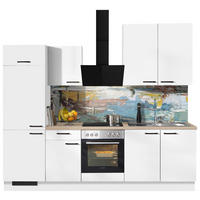 pino Küchenblock PN80 weiß B/H/T: ca. 270x235x60 cm PN80 - Eiche/weiß (270,00/235,00/60,00cm) - pino