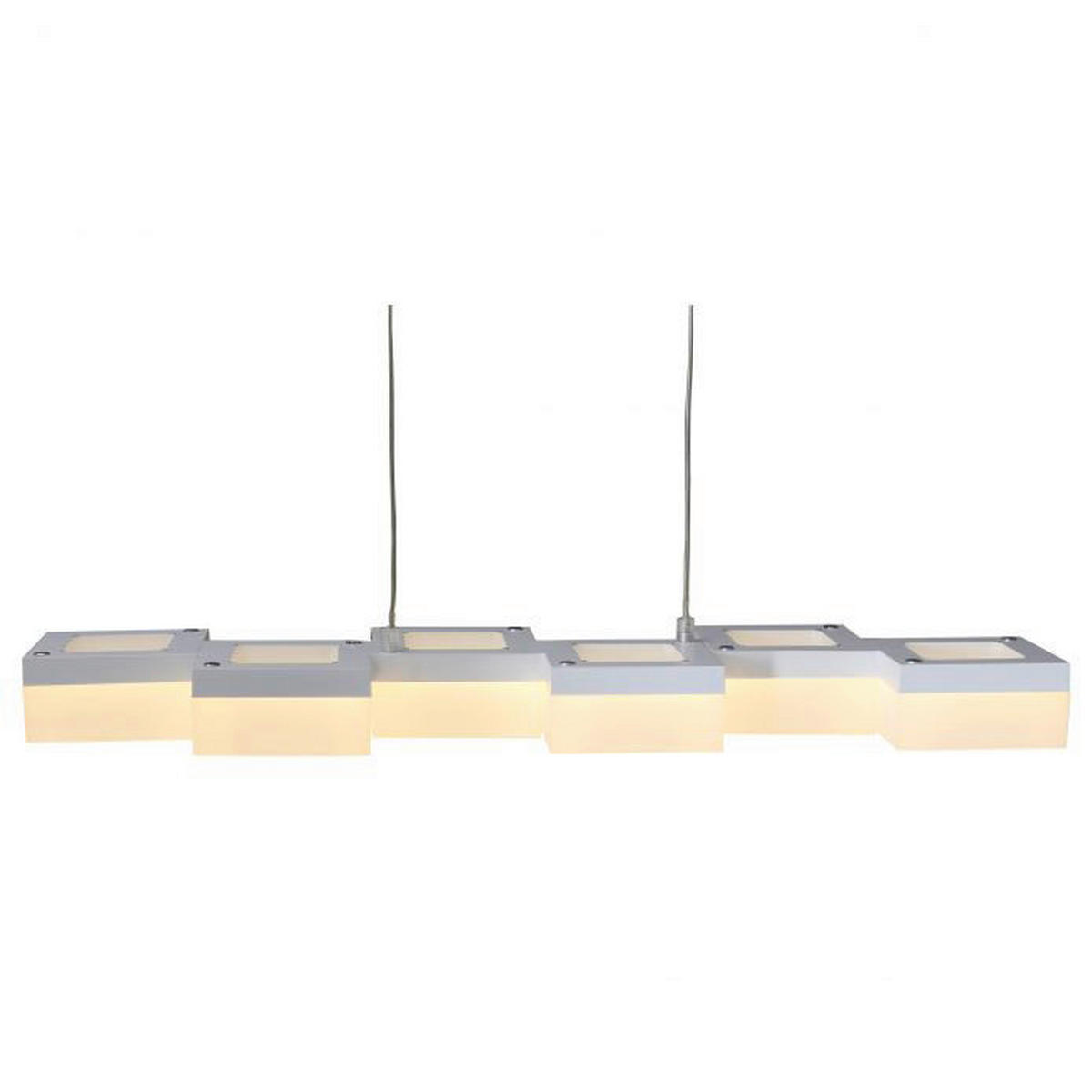 Näve Leuchten LED Pendelleuchte NV6086023 weiß Metall Acryl B/H/L: ca. 20x120x75 cm null 6 Brennstellen Moggi - weiß (75,00/20,00/120,00cm) - Näve Leuchten